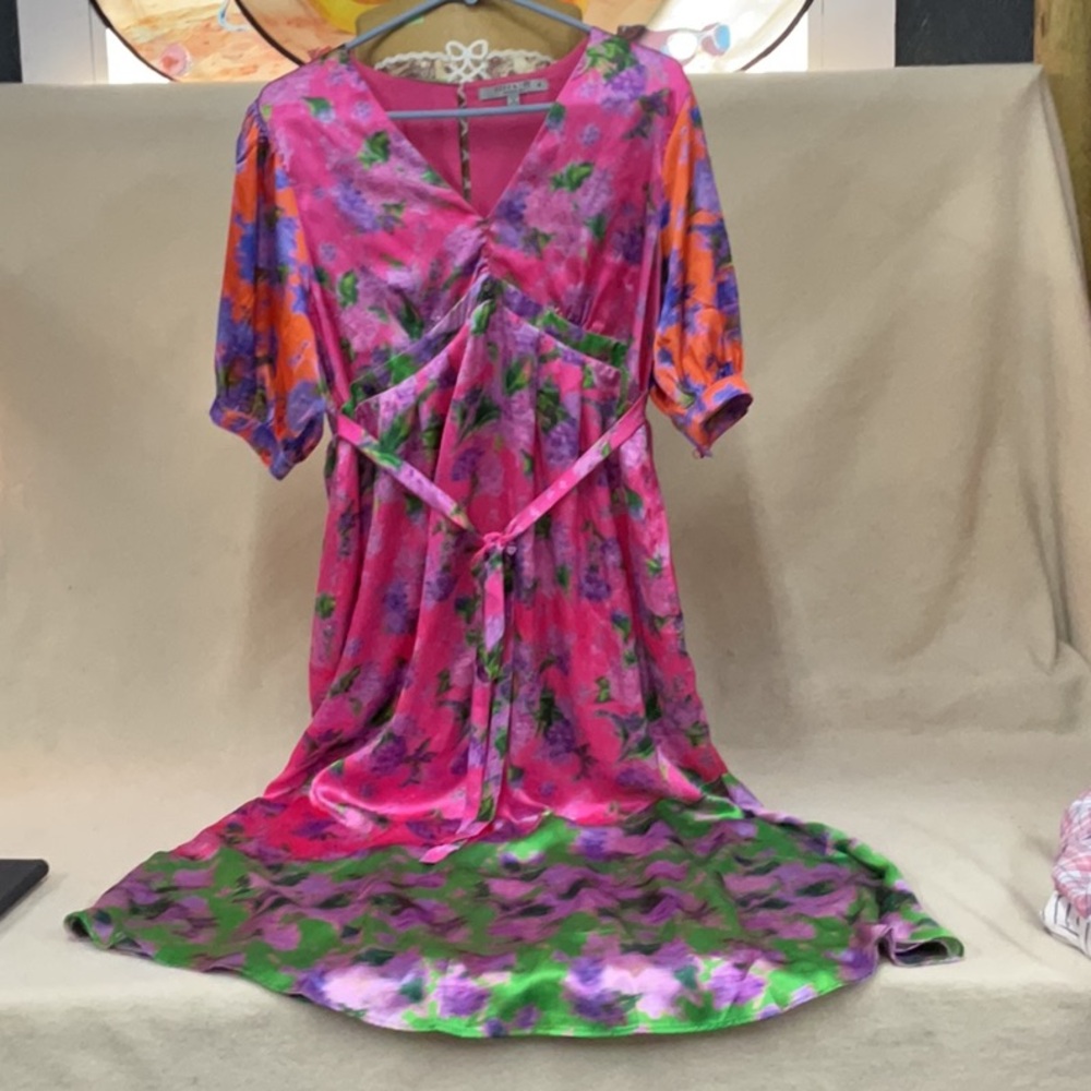 Vibrant Floral Wrap Dress